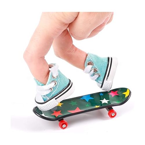  18pcs Finger Skateboards for Kids Mini Fingerboards Finger Toys Hand Skateboard Party Favors, Birthday Creative Gifts (12 Normal + 6 Matte)