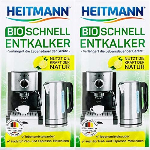  Organic Decalcifier Organic Descaler Descaling Solution for Coffee & Espresso Machines 10 x 25 g Bags Heitmann Germany