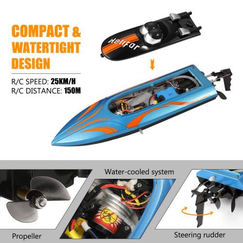  [아마존 핫딜]  [아마존핫딜]HELIFAR Funkferngesteuertes Boot RC Boot 2.4Ghz RC Rennboot 20km/h Wasserdicht mit 2 Batterie Geeignet fuer Vater mit Kinder Jungen / Madchen mit Freunden