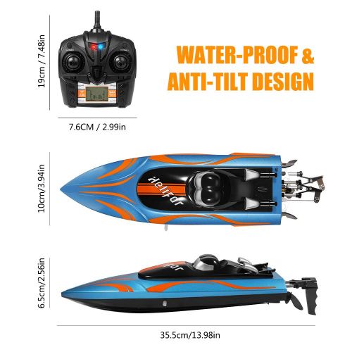  [아마존 핫딜]  [아마존핫딜]HELIFAR Funkferngesteuertes Boot RC Boot 2.4Ghz RC Rennboot 20km/h Wasserdicht mit 2 Batterie Geeignet fuer Vater mit Kinder Jungen / Madchen mit Freunden