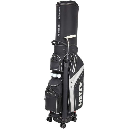  [아마존베스트]Helix-Golf Golf Stand Bag with Wheels， Golf Bag Easy Carry Handle, Retractable Golf Travel Bag with Integrated Handgrip.