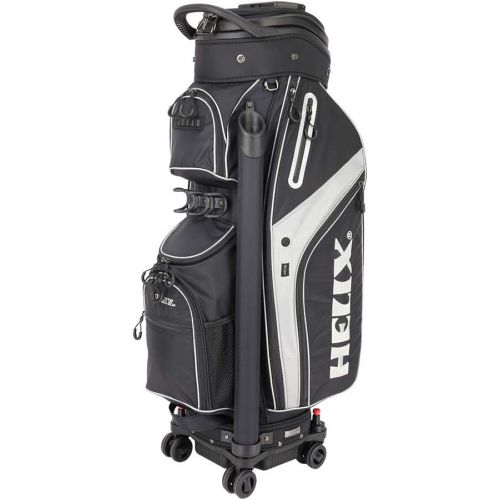  [아마존베스트]Helix-Golf Golf Stand Bag with Wheels， Golf Bag Easy Carry Handle, Retractable Golf Travel Bag with Integrated Handgrip.