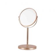 HELIn Wall-Mounted Vanity Mirrors HELIn Rose Gold Double Mirror 2X Zoom Dormitory Makeup Mirror Desktop Vertical Mirror Bathroom Mirror