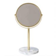 HELIn Wall-Mounted Vanity Mirrors HELIn Makeup Mirror Two-Sided Swivel Vanity Mirror 3X Magnifier Magnification Round Makeup Cosmetic Mirror Table Marble Base