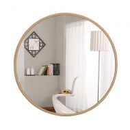 HELIn Wall-Mounted Vanity Mirrors HELIn Contemporary Brushed Metal Gold Wall Mirror | Glass Panel Gold Framed Rounded Circle Deep Set Design (Round) (Color : Gold, Size : 70cm70cm)