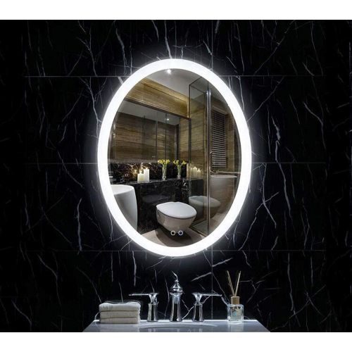  HELIn Wall-Mounted Vanity Mirrors HELIn LED Lighted Bathroom Wall Mounted Fogless Mirror Illuminated Vanity Make Up Lamp Wall Mounted Mirror with Touch Button (Color : 60CM80CM)