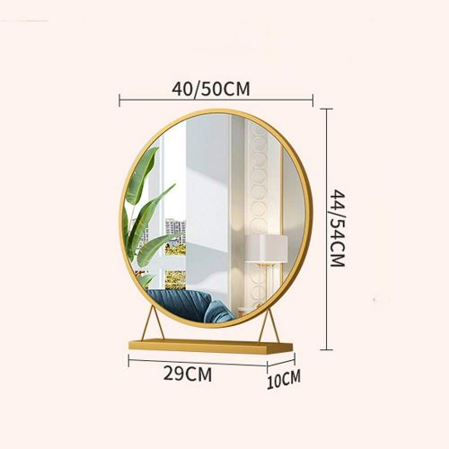  HELIn Wall-Mounted Vanity Mirrors HELIn Nordic Vanity Mirror Household Simple Modern Makeup Mirror Desktop Large Mirror Dormitory Desktop Light Luxury Dressing Table Mirror (Size : 40cm44cm)