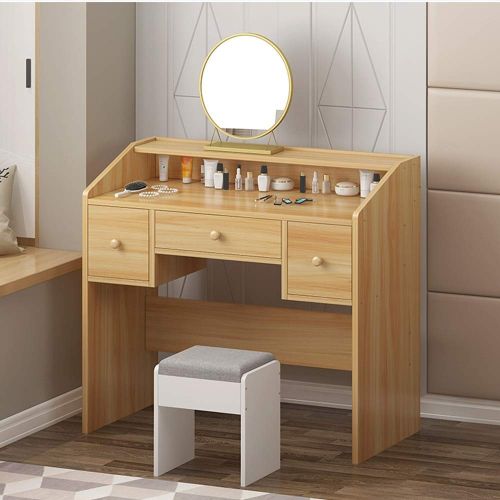  HELIn Wall-Mounted Vanity Mirrors HELIn Nordic Vanity Mirror Household Simple Modern Makeup Mirror Desktop Large Mirror Dormitory Desktop Light Luxury Dressing Table Mirror (Size : 40cm44cm)