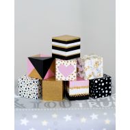 HELLOxSUGAR Baby Blocks  Wooden Blocks  Nursery Decor  Metallic Painted Blocks  Playing Blocks  Polka Dot  Stripe  Marble Nursery