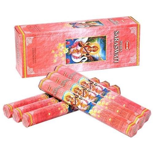  인센스스틱 HEM New Maha Saraswati Hexa Incense Stick, 6packs X 20 Sticks= 120 Sticks