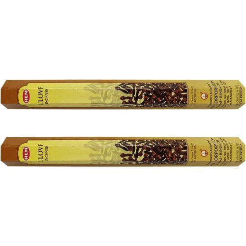  인센스스틱 HEM Clove Incense Sticks Agarbatti Masala - Pack of 2 Tubes, 20 Sticks Each Box, Total 40 Sticks - Quality Incense Hand Rolled in India for Healing Meditation Yoga Relaxation Praye