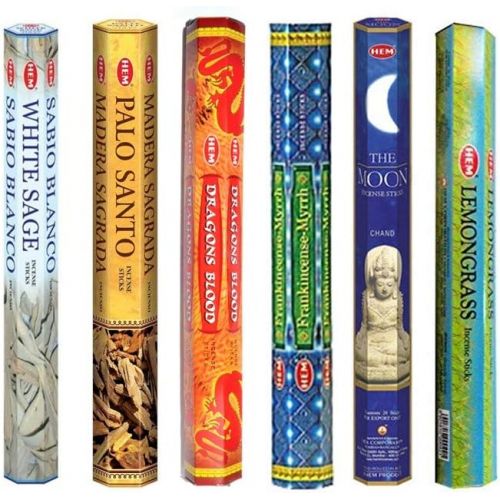  인센스스틱 Hem Incense Sticks (White Sage,Palo Santo,Dragon Blood,Frankincense-Myrrh,The Moon & Lemongrass)
