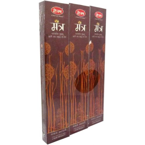  인센스스틱 Hem Mantra Incense Agarbatti Pack of 3 Incense Sticks Boxes, 15gms Each, Traditionally Handrolled in India Best Aeromatic Natural Fragrance for Prayers Meditation Relaxation Peace