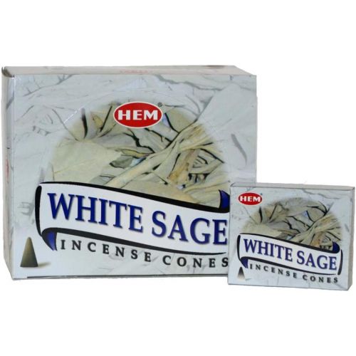  인센스스틱 HEM White Sage Pack of 3 Incense Cones Boxes, 10 Cones Each, Fine Quality Handrolled Incense Sticks for Purification, Relaxation, Positivity, Yoga, Meditation, Healing, Soothing, P