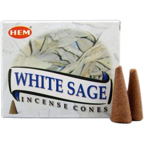  인센스스틱 HEM White Sage Pack of 3 Incense Cones Boxes, 10 Cones Each, Fine Quality Handrolled Incense Sticks for Purification, Relaxation, Positivity, Yoga, Meditation, Healing, Soothing, P