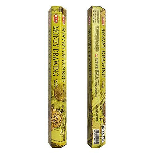  인센스스틱 HEM Money Drawing Incense Sticks Agarbatti Masala - Pack of 20 Sticks Tube, Traditionally Handrolled Quality Indian Incense for Healing Meditation Yoga Relaxation Prayer Peace