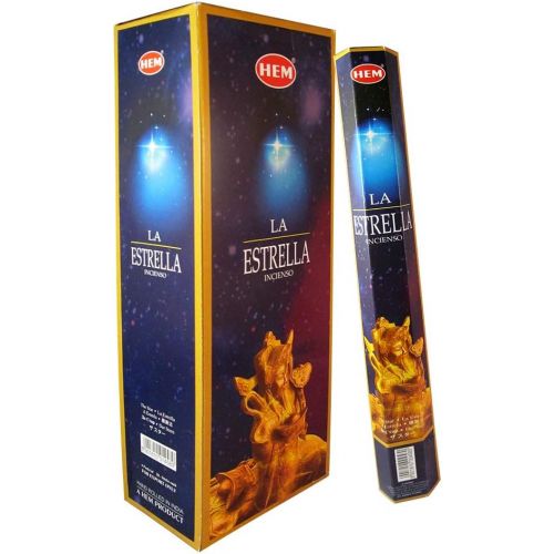  인센스스틱 Hem Celestial The Star Agarbatti Pack of 6 Incense Sticks Boxes, 20gms Each, Traditionally Handrolled in India Best Aeromatic Natural Fragrance Perfect for Prayers, Meditation, Yog