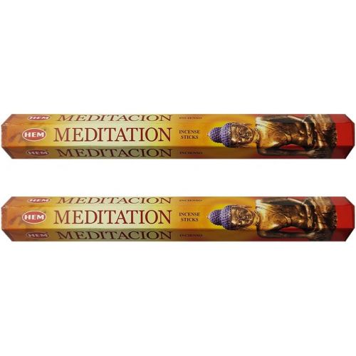  인센스스틱 HEM Meditation Incense Sticks Agarbatti Masala - Pack of 2 Tubes, 20 Sticks Each Box, Total 40 Sticks - Quality Incense Hand Rolled in India for Healing Meditation Yoga Relaxation