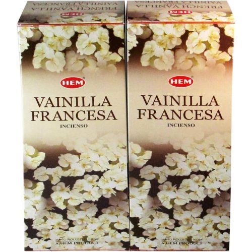  인센스스틱 Hem French Vanilla Agarbatti Pack of 12 Incense Sticks Boxes, 20gms Each, Traditionally Handrolled in India Best Aeromatic Natural Fragrance Perfect for Prayers, Meditation, Relaxa