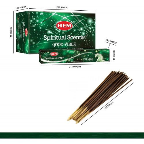  인센스스틱 HEM Spiritiual Scents Good Vibes Premium Masala Incense Sticks - Pack of 12 (180g)