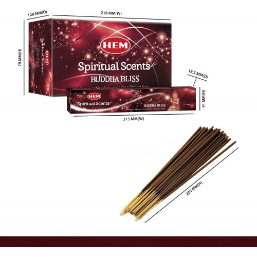  인센스스틱 HEM Buddha Bliss Natural Masala Meditation Incense Sticks - 12 Packets (15g Each)