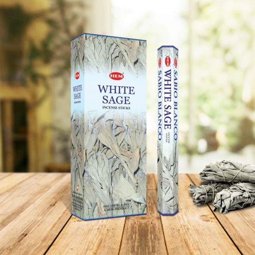  인센스스틱 India Hem White Sage Incense 6 Packs X 8 Sticks, Wicca Pagan 8 Gm Square Box