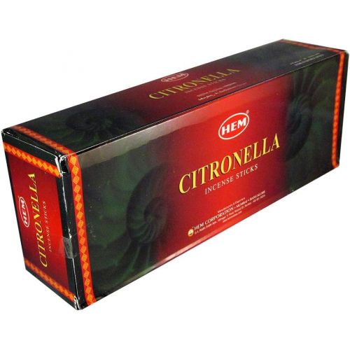  인센스스틱 Hem Citronella Agarbatti Pack of 18 Incense Sticks Boxes, 20gms Each, Traditionally Handrolled in India Aeromatic Natural Fragrance Perfect for Prayers, Yoga, Peace, Positivity Hea