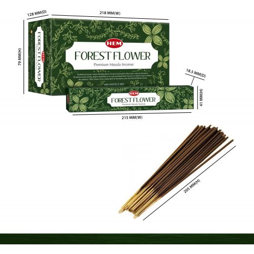  인센스스틱 HEM Forest Flower Natural Masala Relaxing Incense Sticks - 12 Packets (15g Each)