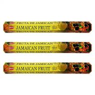 인센스스틱 HEM Jamaican Fruit Incense Sticks Agarbatti Masala - Pack of 3 Tubes, 20 Sticks Each Box, Total 60 Sticks - Quality Incense Hand Rolled in India for Healing Meditation Yoga Relaxat