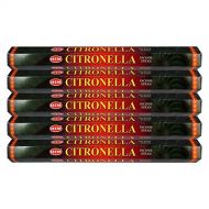 인센스스틱 HEM Citronella Incense Sticks Agarbatti Masala - Pack of 5 Tubes, 20 Sticks Each Box, Total 100 Sticks - Quality Incense Hand Rolled in India for Healing Meditation Yoga Relaxation