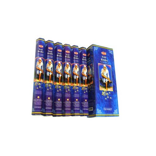  인센스스틱 Sai Baba - Box of Six 20 Gram Tubes (120 Sticks) - HEM Incense