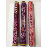 인센스스틱 FLOWER GARDEN Lilac Lotus Violet 60 HEM Incense Sticks 3 Scent Sampler Gift Set
