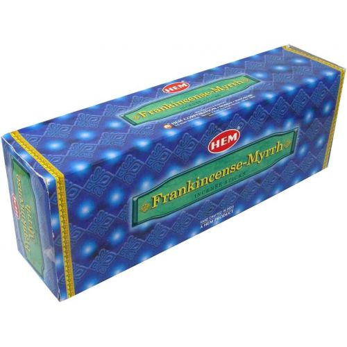  인센스스틱 Hem Frankincense and Myrrh Agarbatti Pack of 18 Incense Sticks Boxes, 20gms Each, Traditionally Handrolled in India Best Aeromatic Natural Fragrance for Prayers, Meditation, Peace,