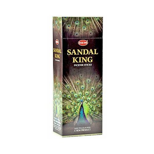  인센스스틱 Sandal King - Box of Six 20 Stick Tubes, 120 Sticks Total - HEM Incense