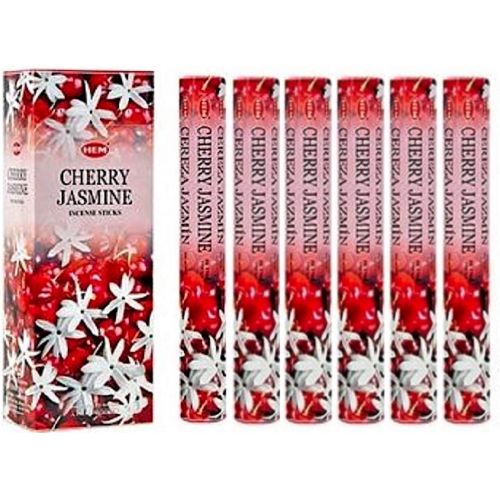  인센스스틱 1 X Cherry Jasmine - Box of Six 20 Stick Tubes, 120 Sticks Total - HEM Incense
