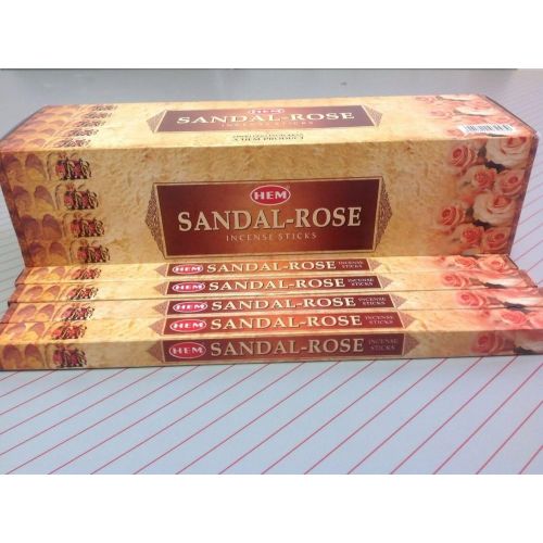  인센스스틱 HEM SANDAL-ROSE INCENSE STICKS Box Of 6 Pack(20 Sticks Each)