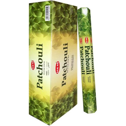  인센스스틱 Hem Patchouli Agarbatti Pack of 12 Incense Sticks Boxes, 20gms Each, Traditionally Handrolled in India Aeromatic Natural Fragrance for Prayers, Meditation, Yoga, Relaxation, Peace,