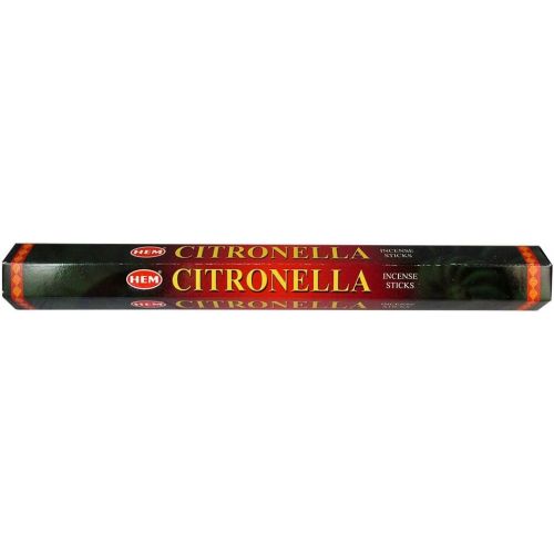  인센스스틱 Hem Citronella Agarbatti Pack of 6 Incense Sticks Boxes, 20gms Each, Traditionally Handrolled in India Best Aeromatic Natural Fragrance Perfect for Prayers, Meditation Yoga Relaxat