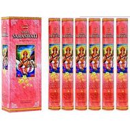 인센스스틱 Maha Saraswati - Box of Six 20 Gram Tubes (120 Sticks) - HEM Incense