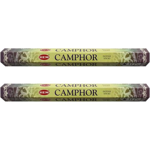 인센스스틱 HEM Camphor Incense Sticks Agarbatti Masala - Pack of 2 Tubes, 20 Sticks Each Box, Total 40 Sticks - Quality Incense Hand Rolled in India for Healing Meditation Yoga Relaxation Pra