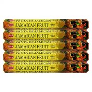 인센스스틱 HEM Jamaican Fruit Incense Sticks Agarbatti Masala - Pack of 5 Tubes, 20 Sticks Each Box, Total 100 Sticks - Quality Incense Hand Rolled in India for Healing Meditation Yoga Relaxa