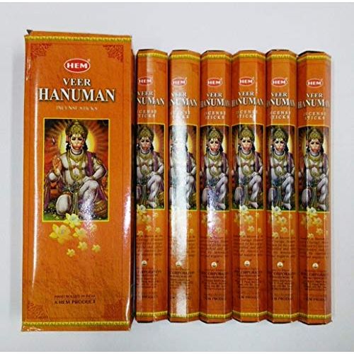  인센스스틱 Hem New Veer Hanuman Hexa Incense Stick, 6packs X 20 Sticks= 120 Sticks