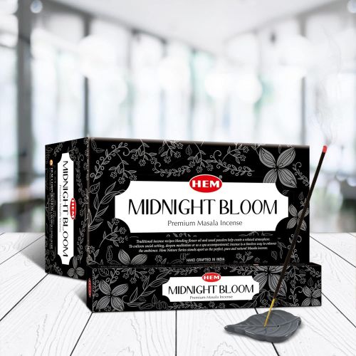 인센스스틱 HEM Midnight Bloom Natural Masala Relaxing Incense Sticks - 12 Packets (15g Each)