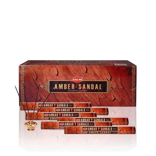  인센스스틱 Amber - Box of Six 20 Gram Tubes - HEM Incense