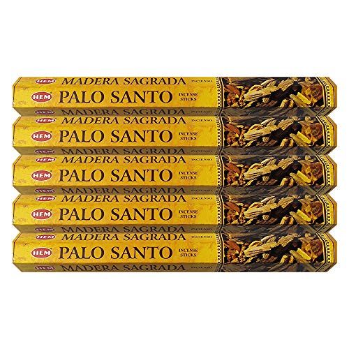  인센스스틱 HEM Palo Santo Incense Sticks Agarbatti Masala - Pack of 5 Tubes, 20 Sticks Each Box, Total 100 Sticks - Quality Incense Hand Rolled in India for Healing Meditation Yoga Relaxation