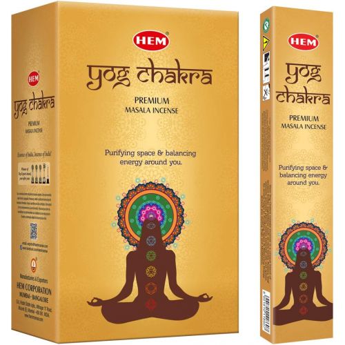  인센스스틱 HEM YOG Chakra Masala Incense Sticks, Pack of 12