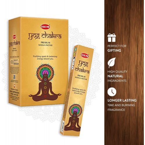  인센스스틱 HEM YOG Chakra Masala Incense Sticks, Pack of 12