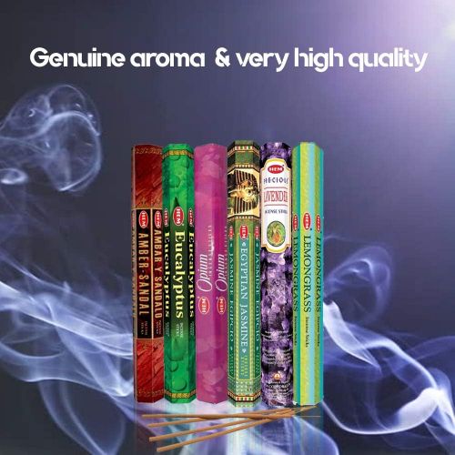  인센스스틱 HEM Incense Sticks Best Sellers 6 Boxes X 20 Grams, Variety Pack, Total 120 Gm Pack Of 2