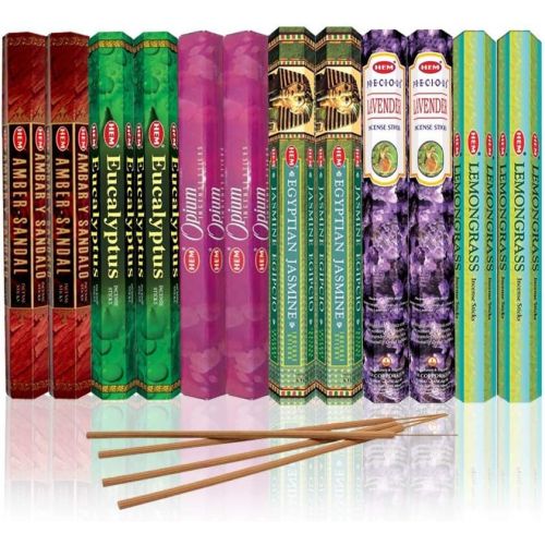  인센스스틱 HEM Incense Sticks Best Sellers 6 Boxes X 20 Grams, Variety Pack, Total 120 Gm Pack Of 2