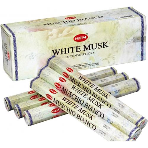  인센스스틱 Hem White Musk Incense Sticks Six-pack (~20 Sticks Per Pack) Box